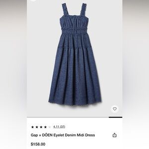 Gap × DÔEN Eyelet Denim Midi Dress